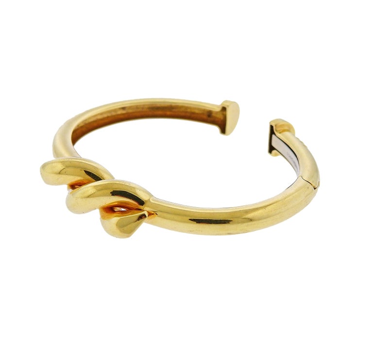 David b Twisted Nail Gold Bracelet at 1stDibs