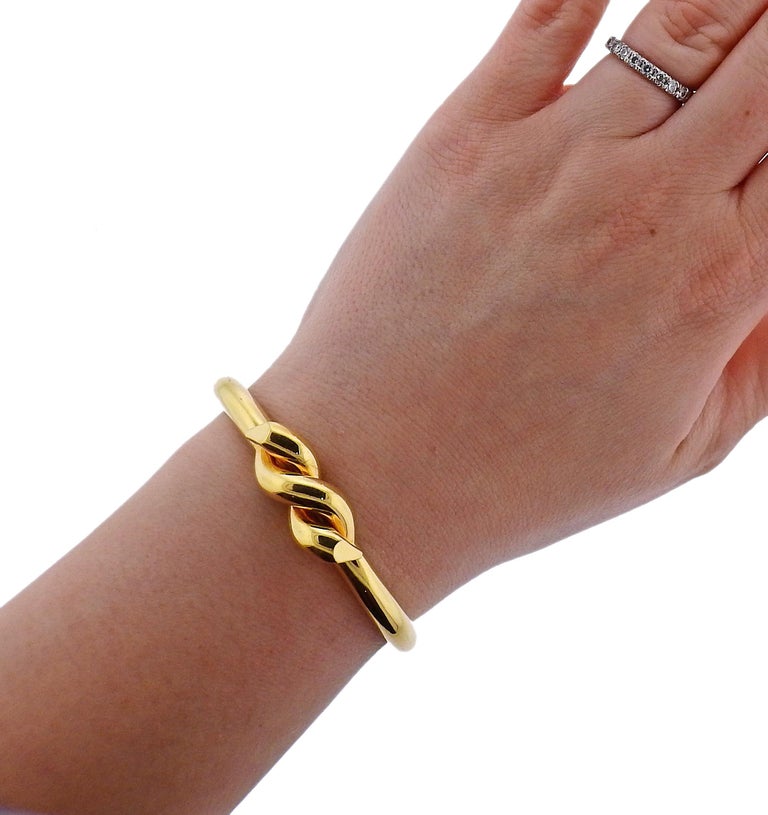 David b Twisted Nail Gold Bracelet at 1stDibs