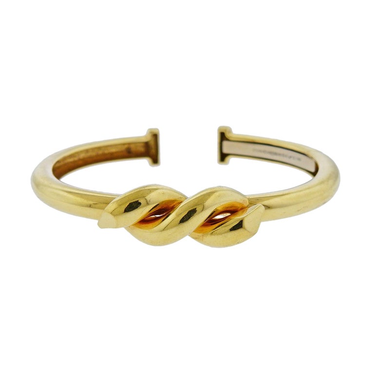 David b Twisted Nail Gold Bracelet at 1stDibs