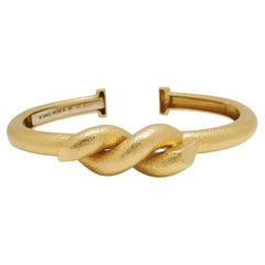 David Webb 'Twisted Nail' Hammered Gold Bangle Bracelet