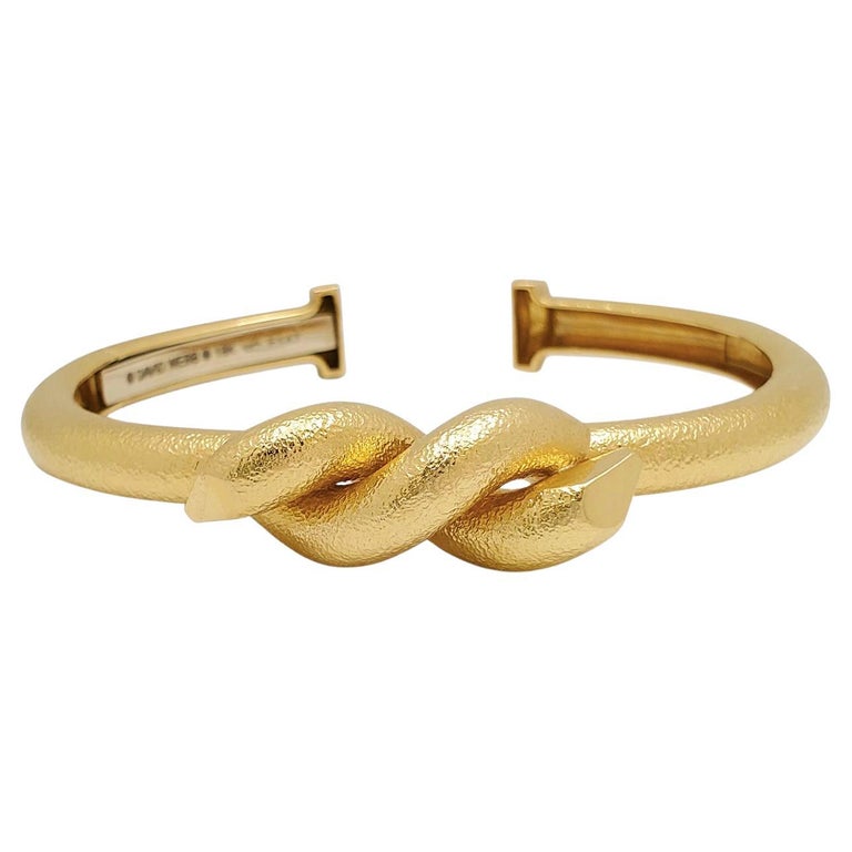 David b 'Twisted Nail' Hammered Gold Bangle Bracelet at 1stDibs