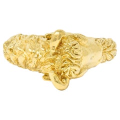 David Webb Vintage 18 Karat Yellow Gold Taurus Bull Kingdom Ring