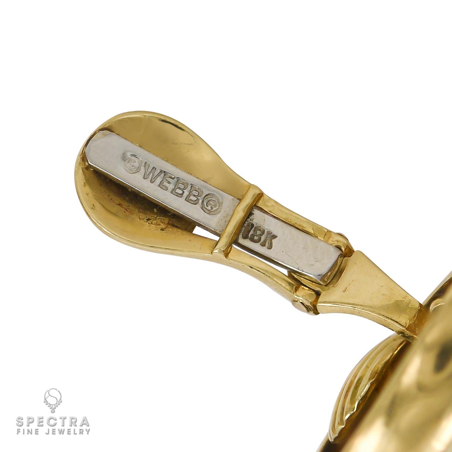 Contemporary David Webb Vintage 18kt Gold Button Earrings For Sale