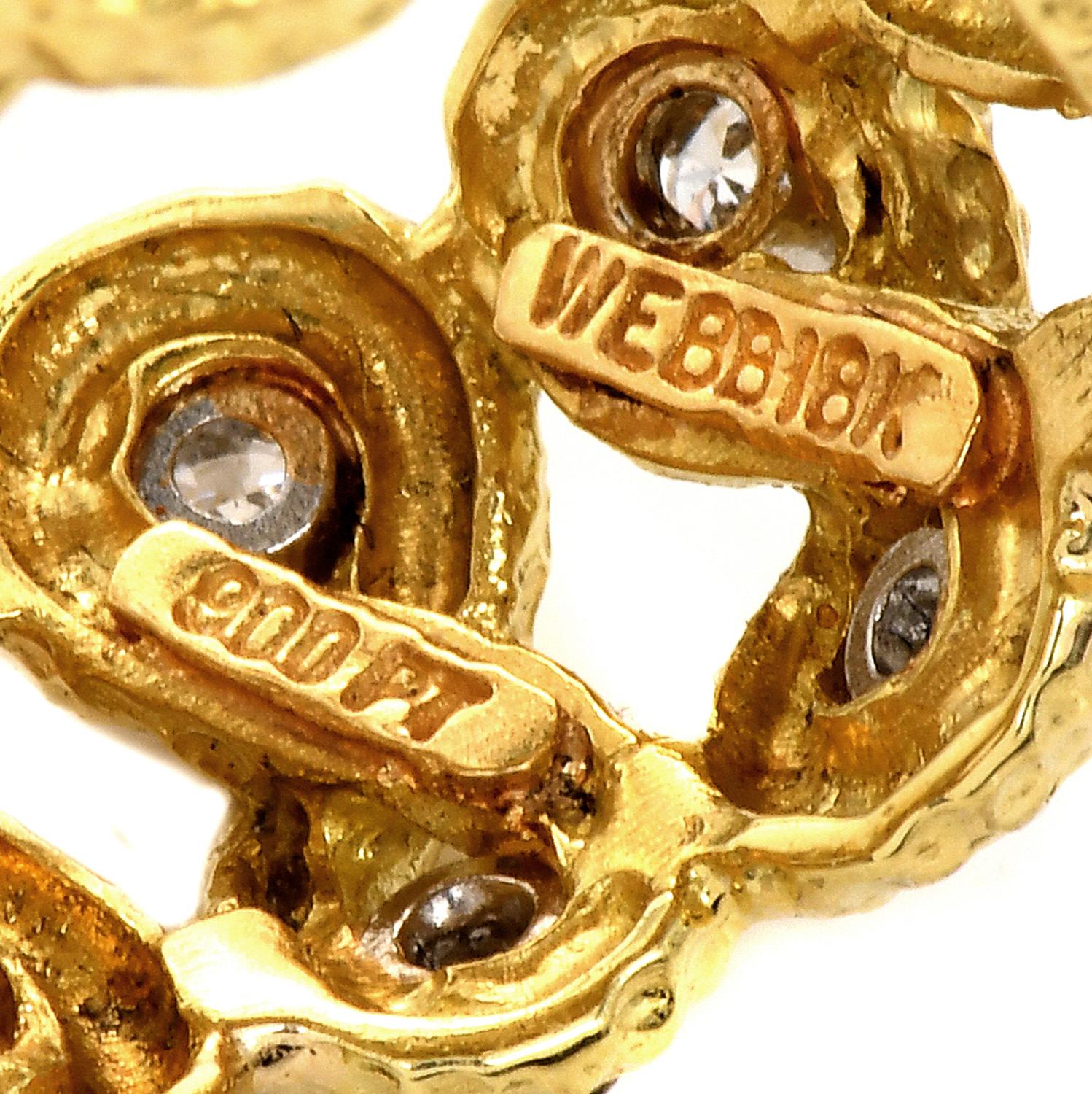 David Webb, bague d'éternité vintage Infinity en or jaune 18 carats et platine avec diamants en vente 1