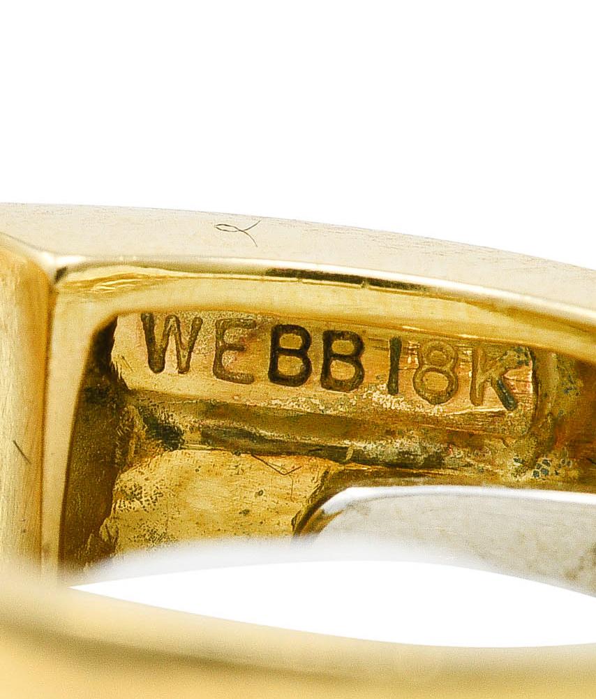 Women's or Men's David Webb Vintage Enamel 18 Karat Gold Gap Band Ring