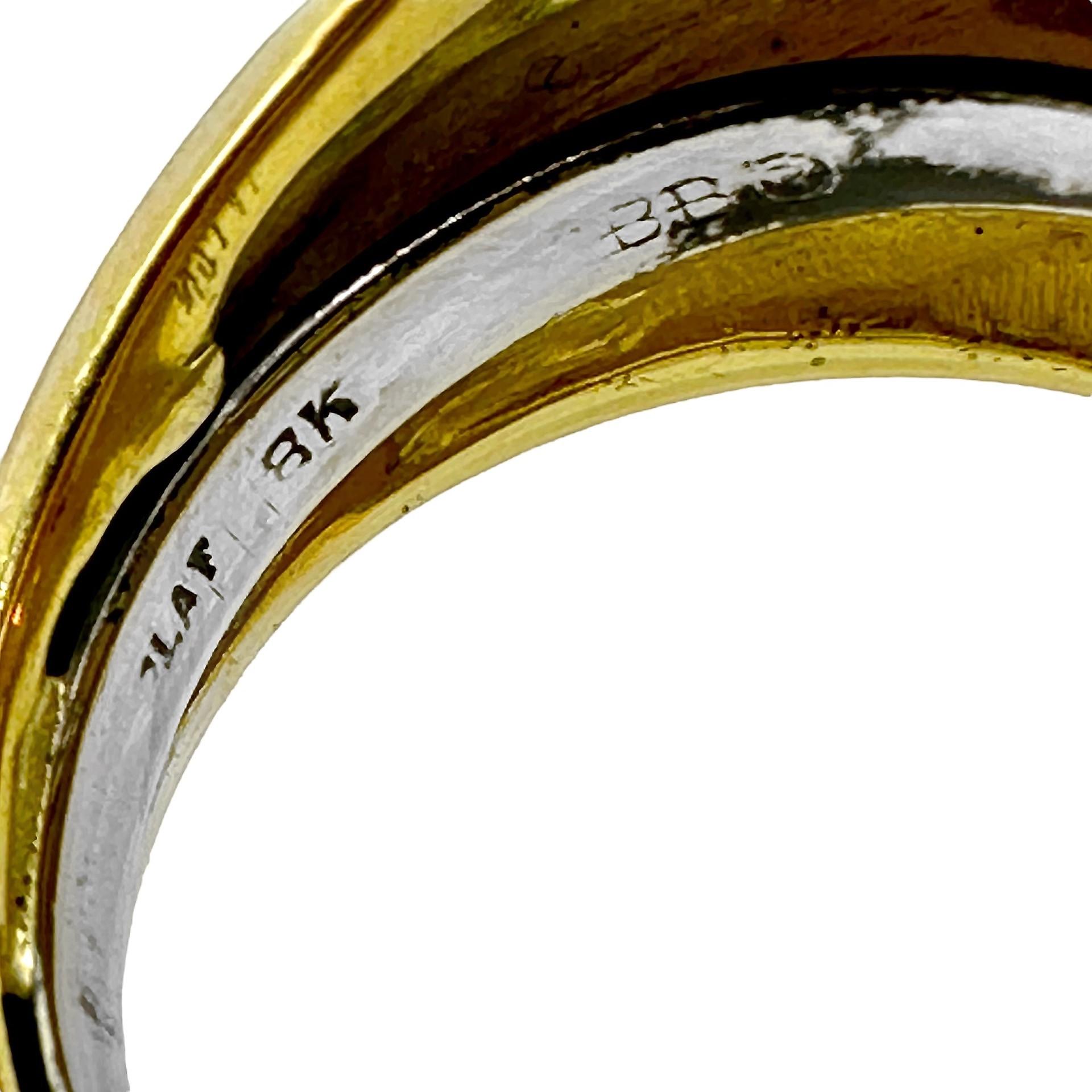 Brilliant Cut David Webb White Enamel and Diamond Ring in 18k Yellow Gold and Platinum