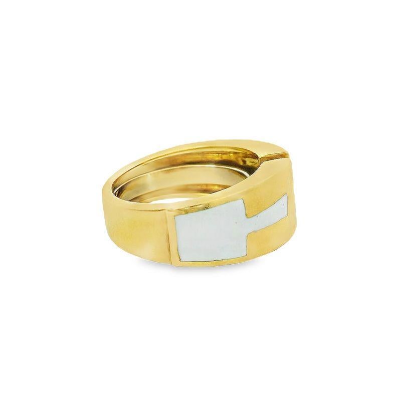 David Webb Anello con smalto bianco In condizioni buone in vendita a New York, NY