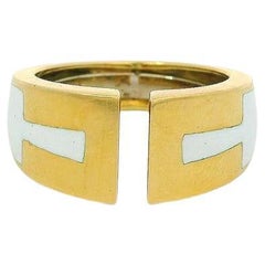 David Webb White Enamel Ring