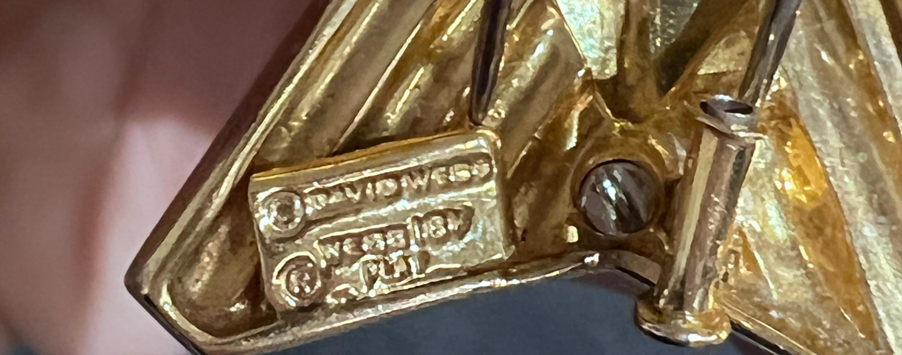 Round Cut David Webb White Maltese Cross Pendant / Brooch