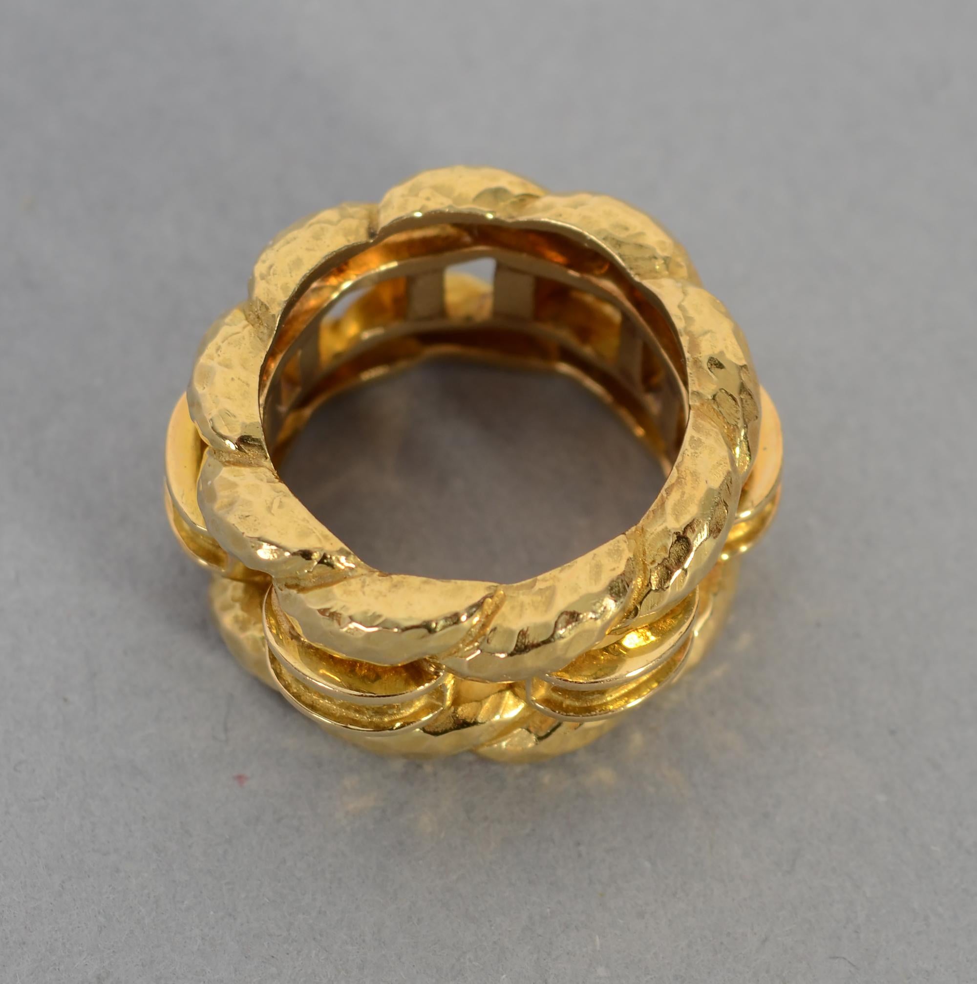 David Webb Woven Gold Band Ring In Excellent Condition For Sale In Darnestown, MD
