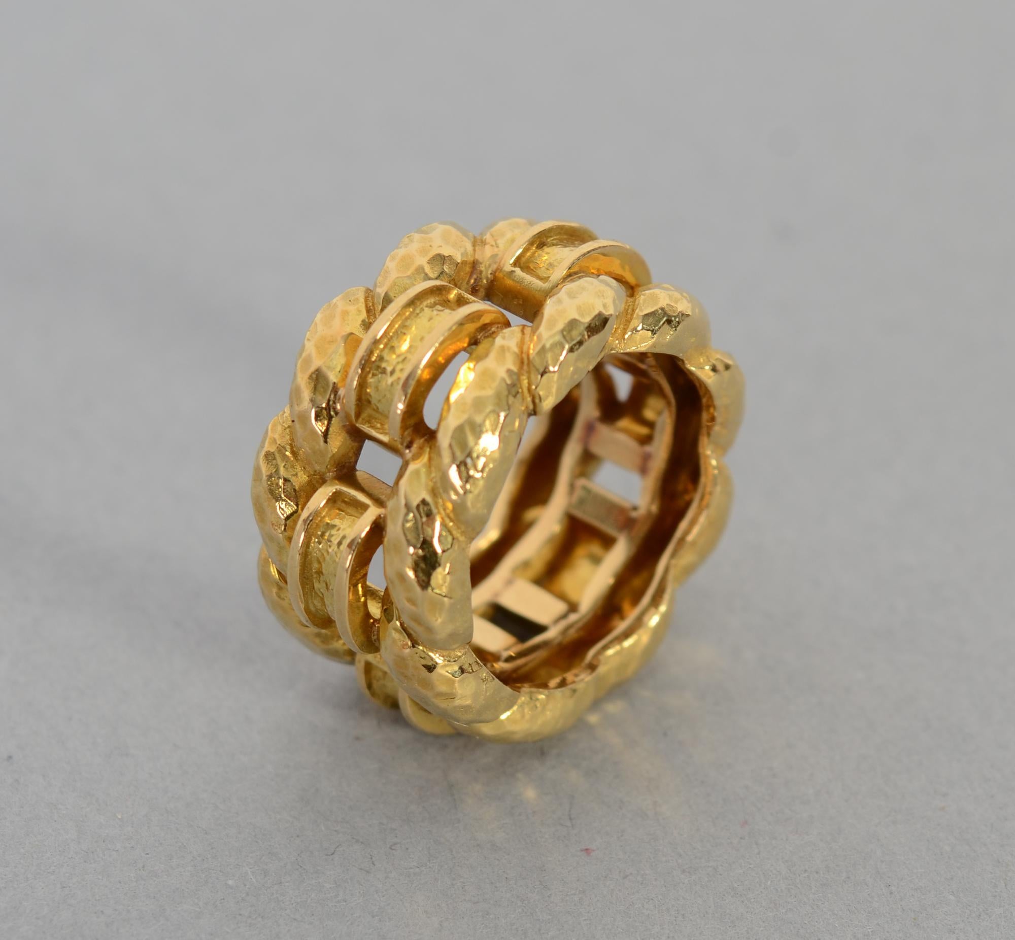 Women's David Webb Woven Gold Band Ring For Sale