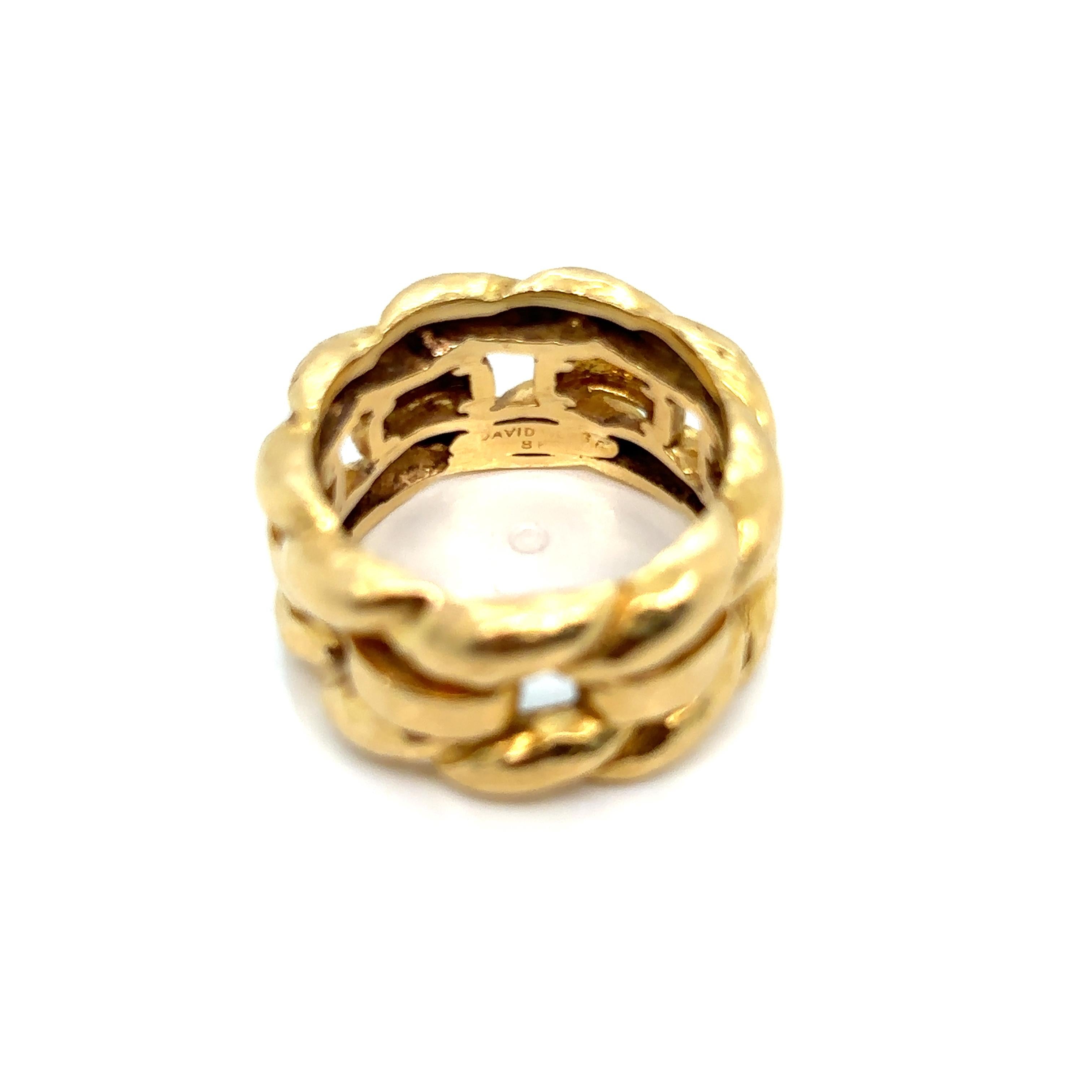 David Webb Woven Gold Unisex Band Ring For Sale 1