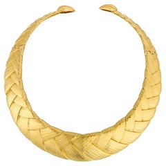 David Webb Woven Golden Collar Necklace