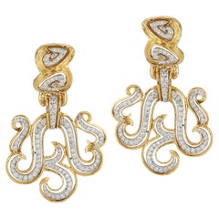 Orecchini in oro giallo e diamanti David Webb