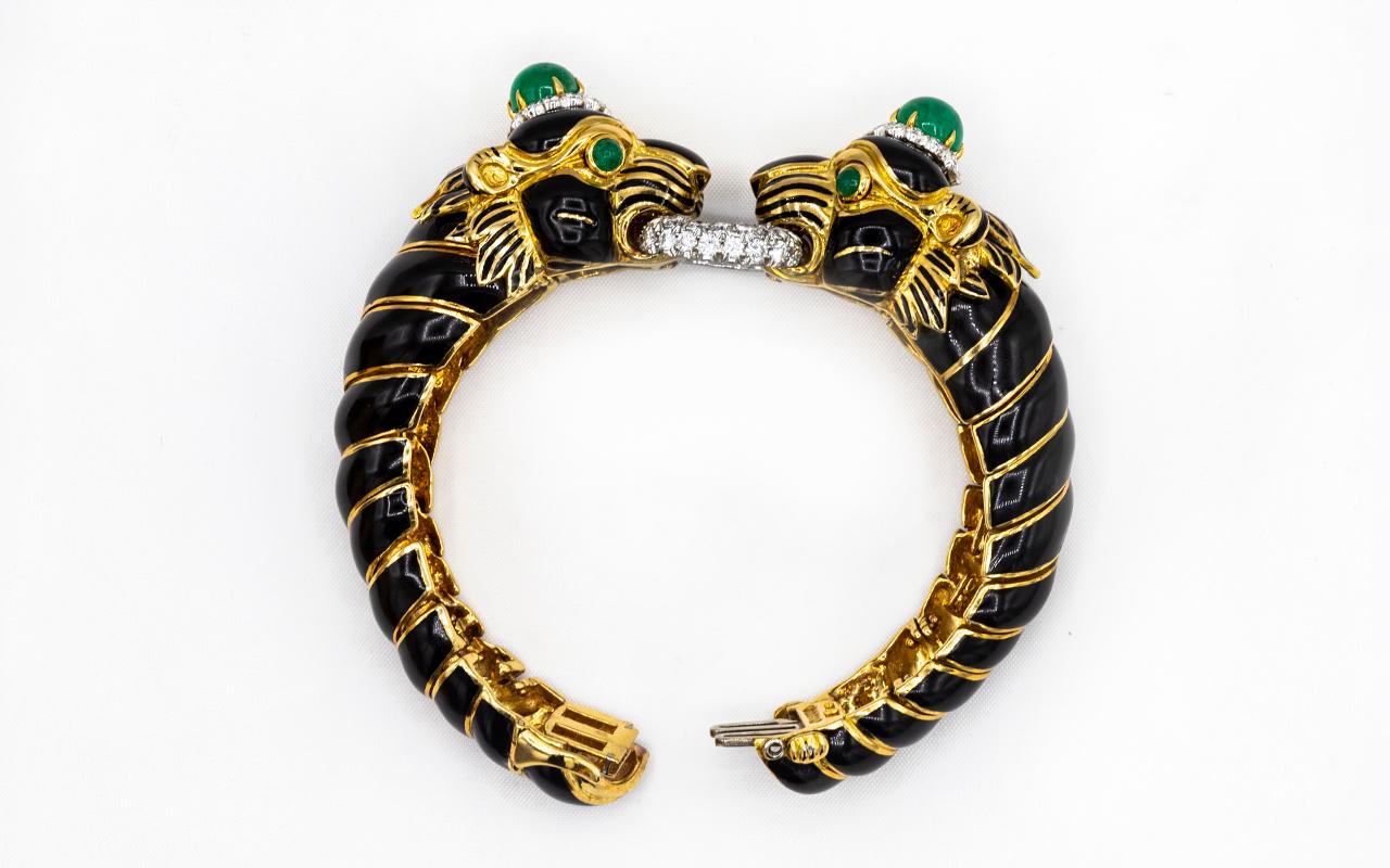 double lion head bracelet