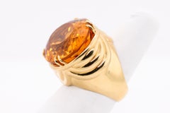 David Webb Yellow Gold Citrine Ring