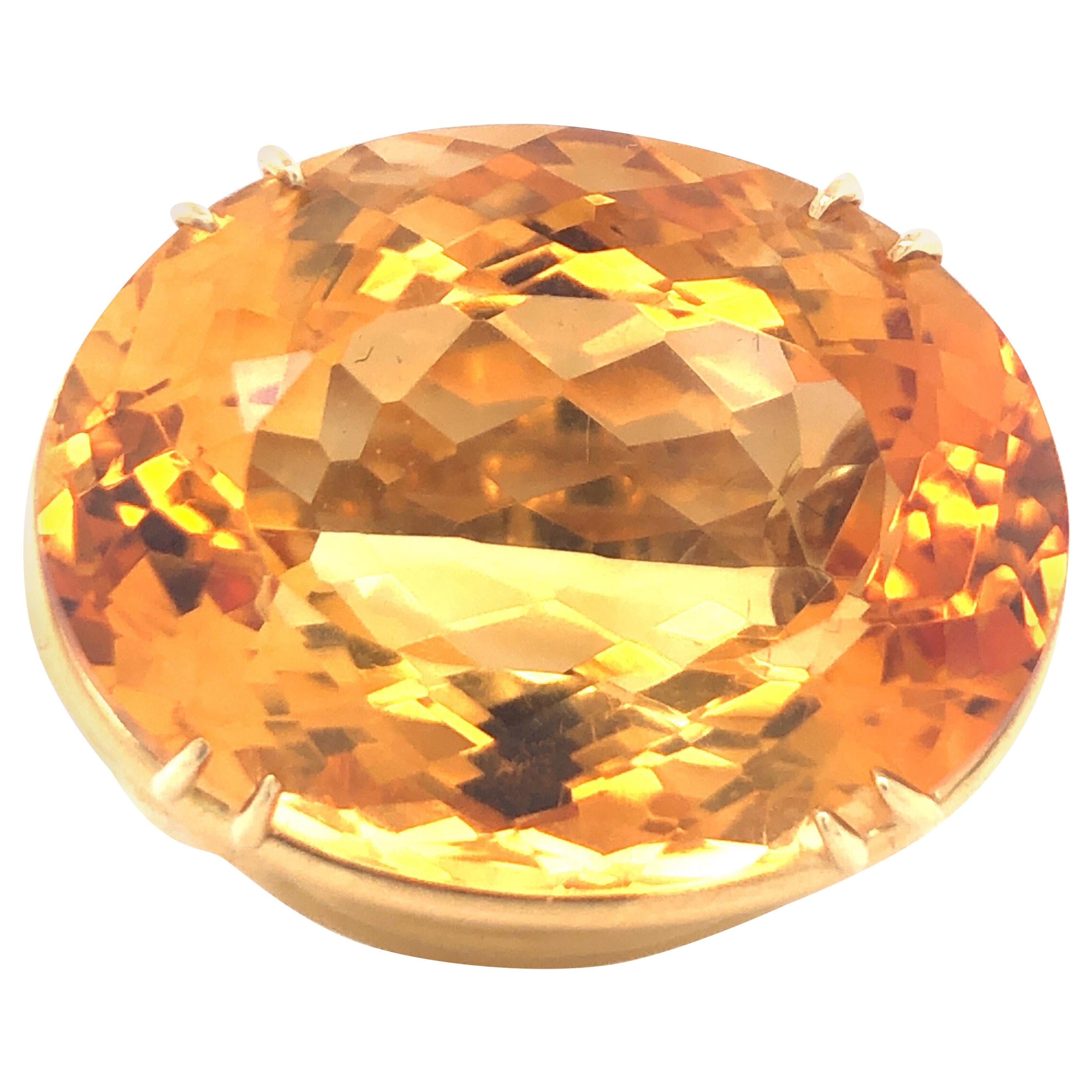 David Webb Yellow Gold Citrine Ring