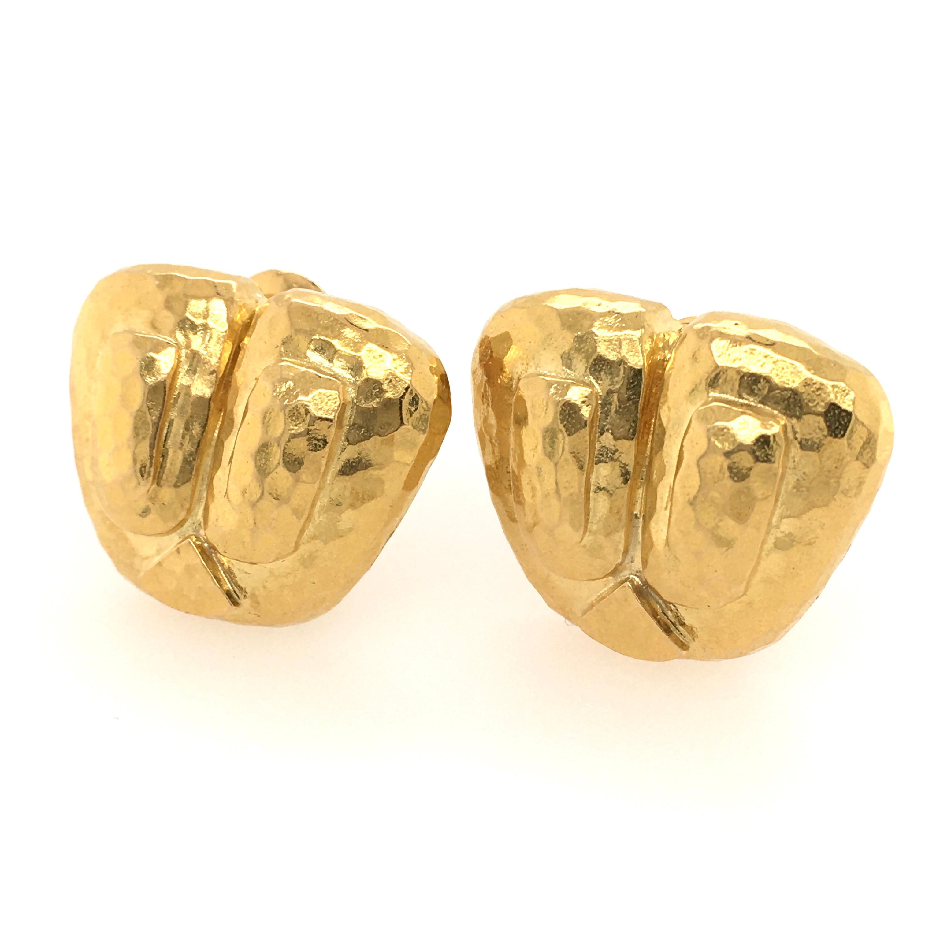 Women's or Men's David Webb Yellow Gold Earrings