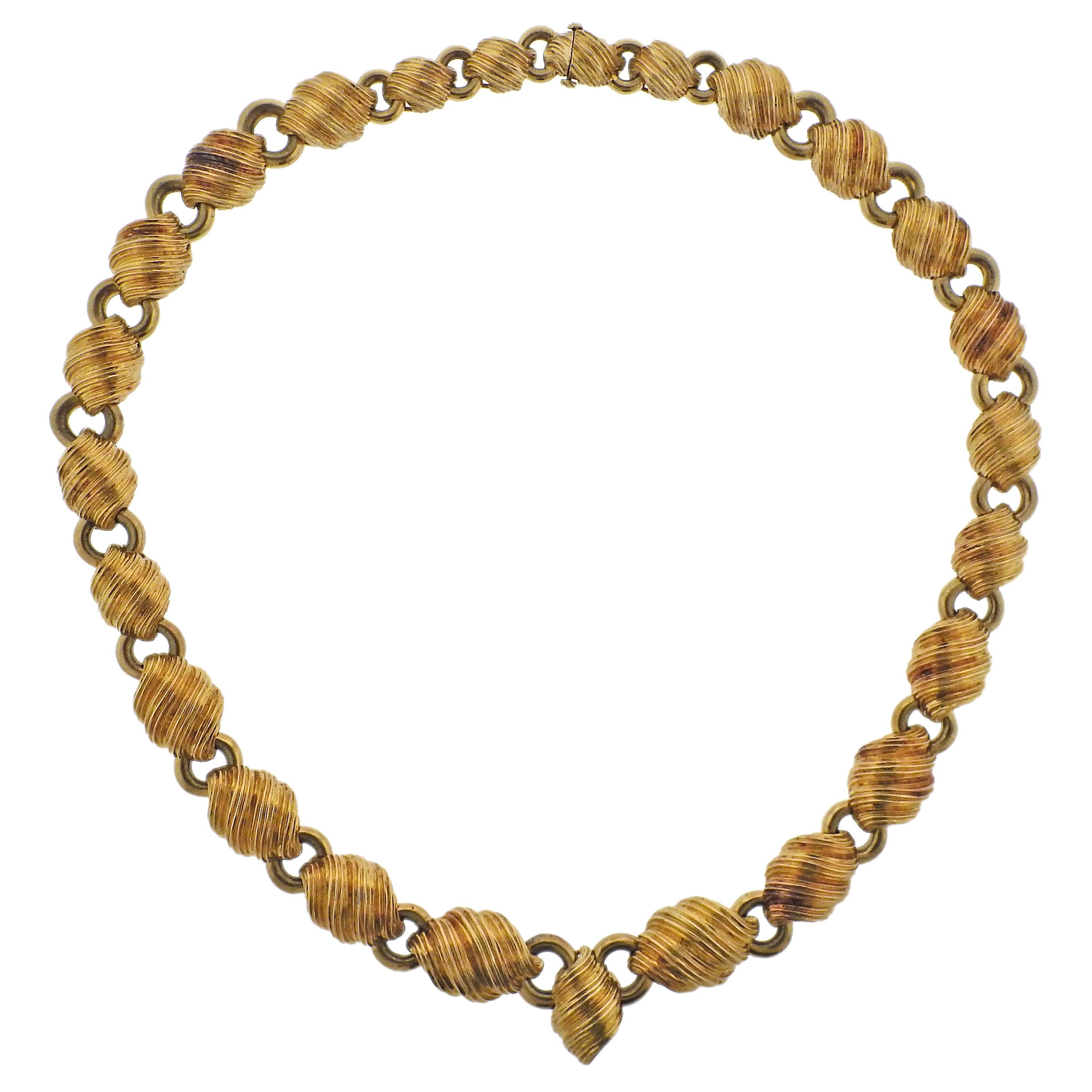 David Webb Yellow Gold Necklace