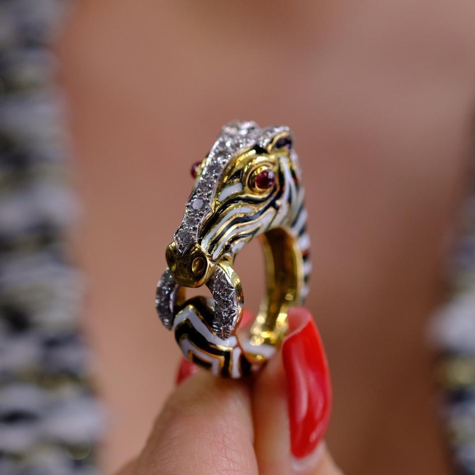 zebra diamond ring