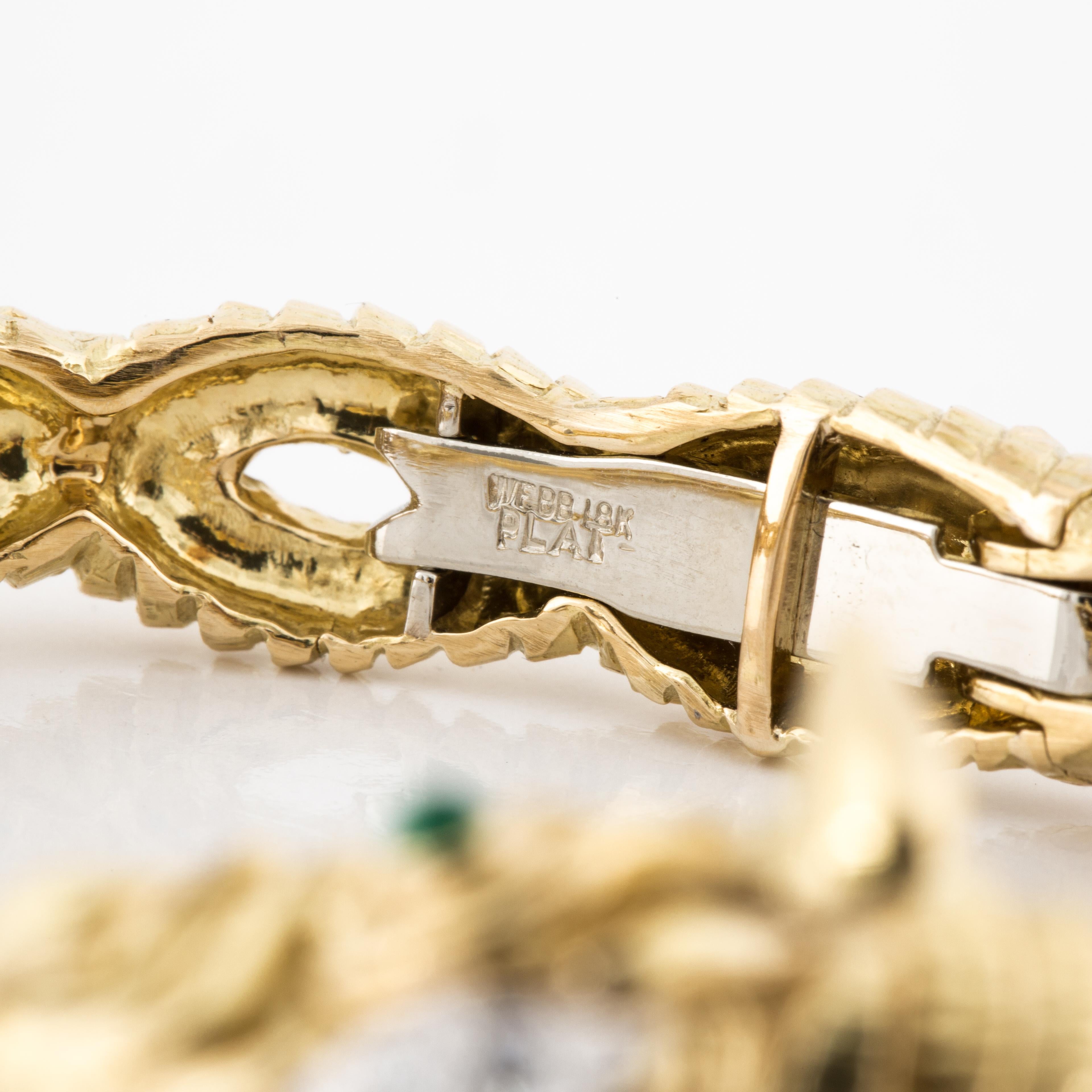 Round Cut David Webb Ram's Head Bracelet in 18K Gold