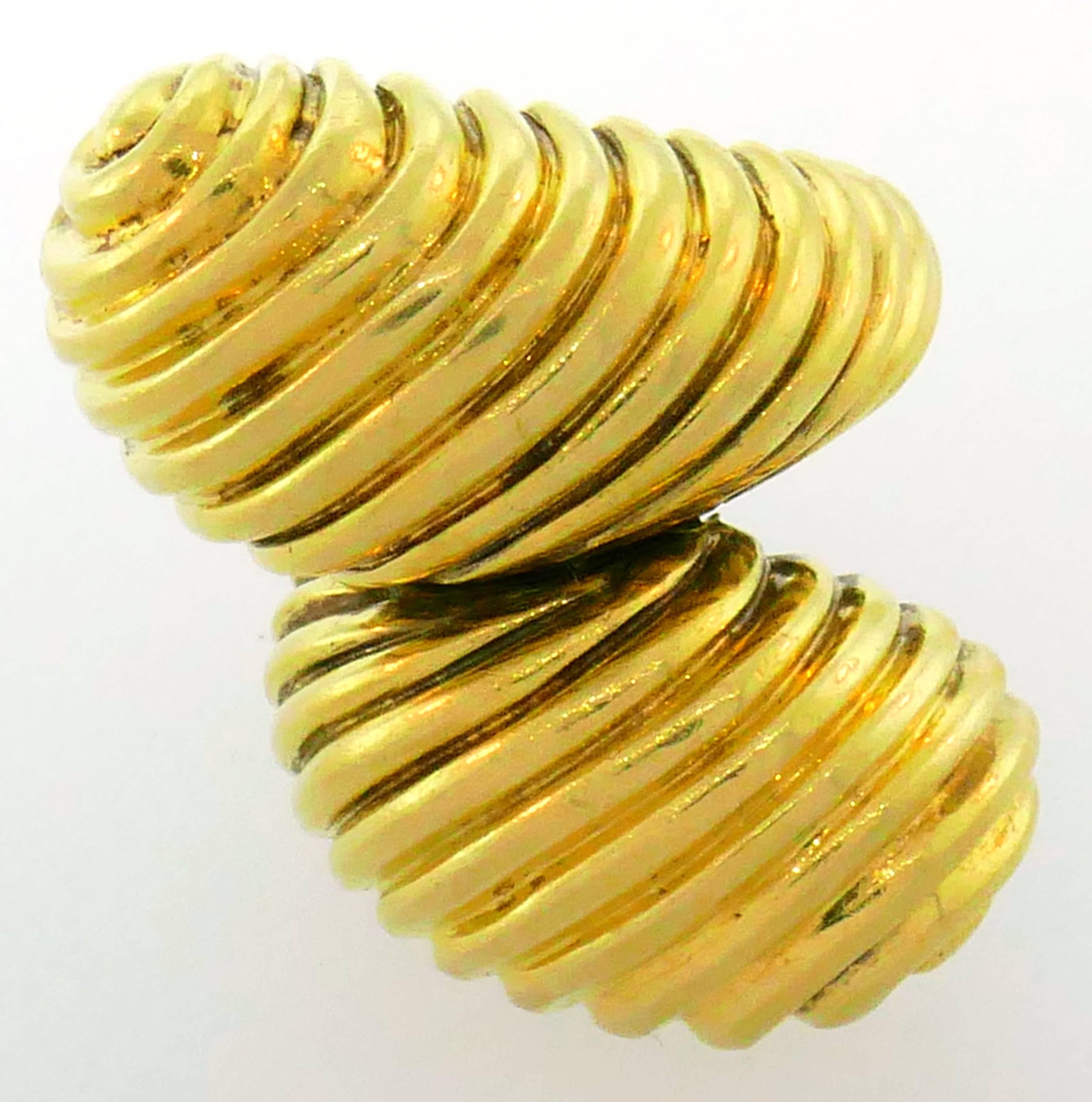 Women's David Webb Yellow Gold Snake Ring