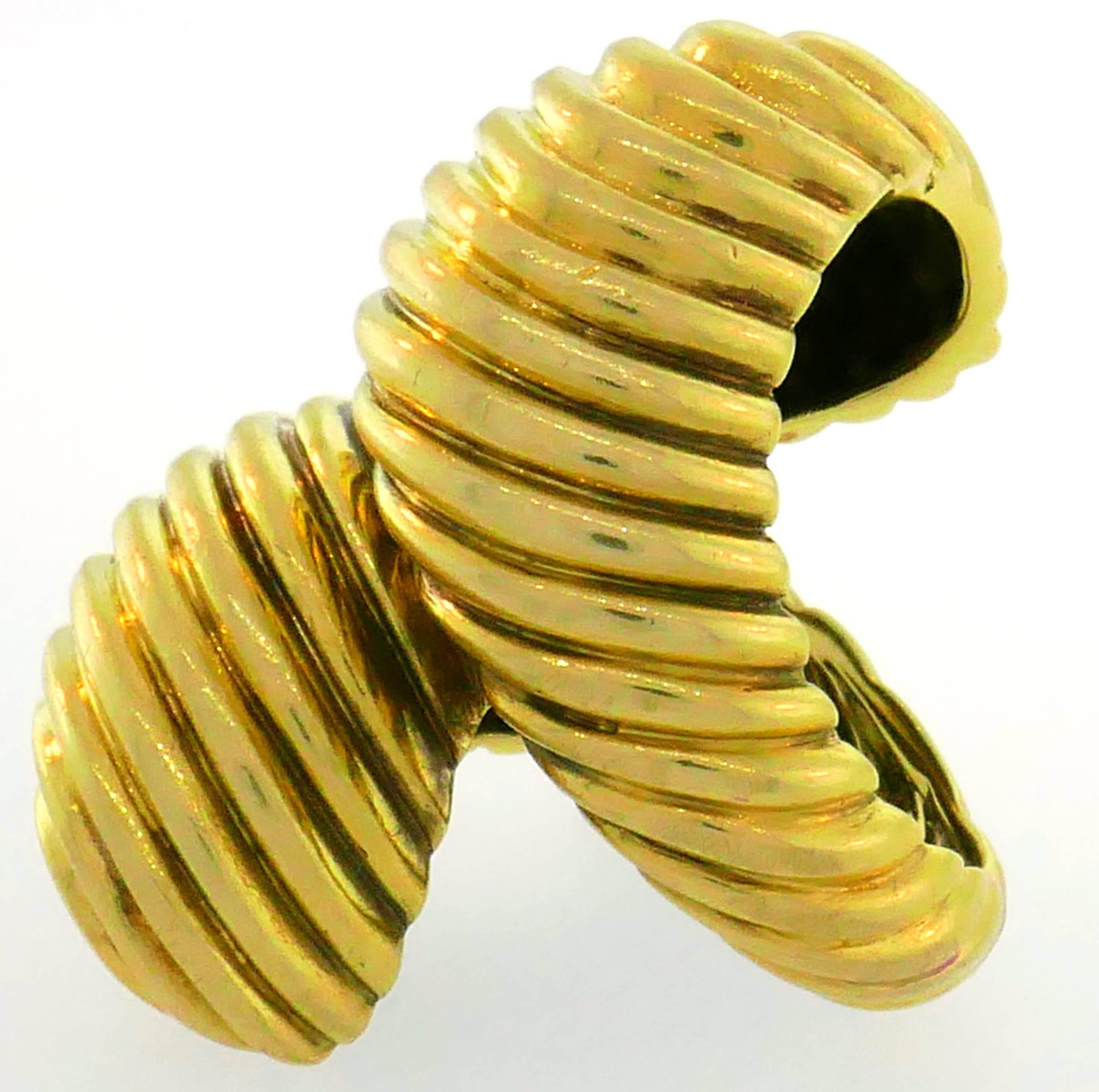 David Webb Yellow Gold Snake Ring 1