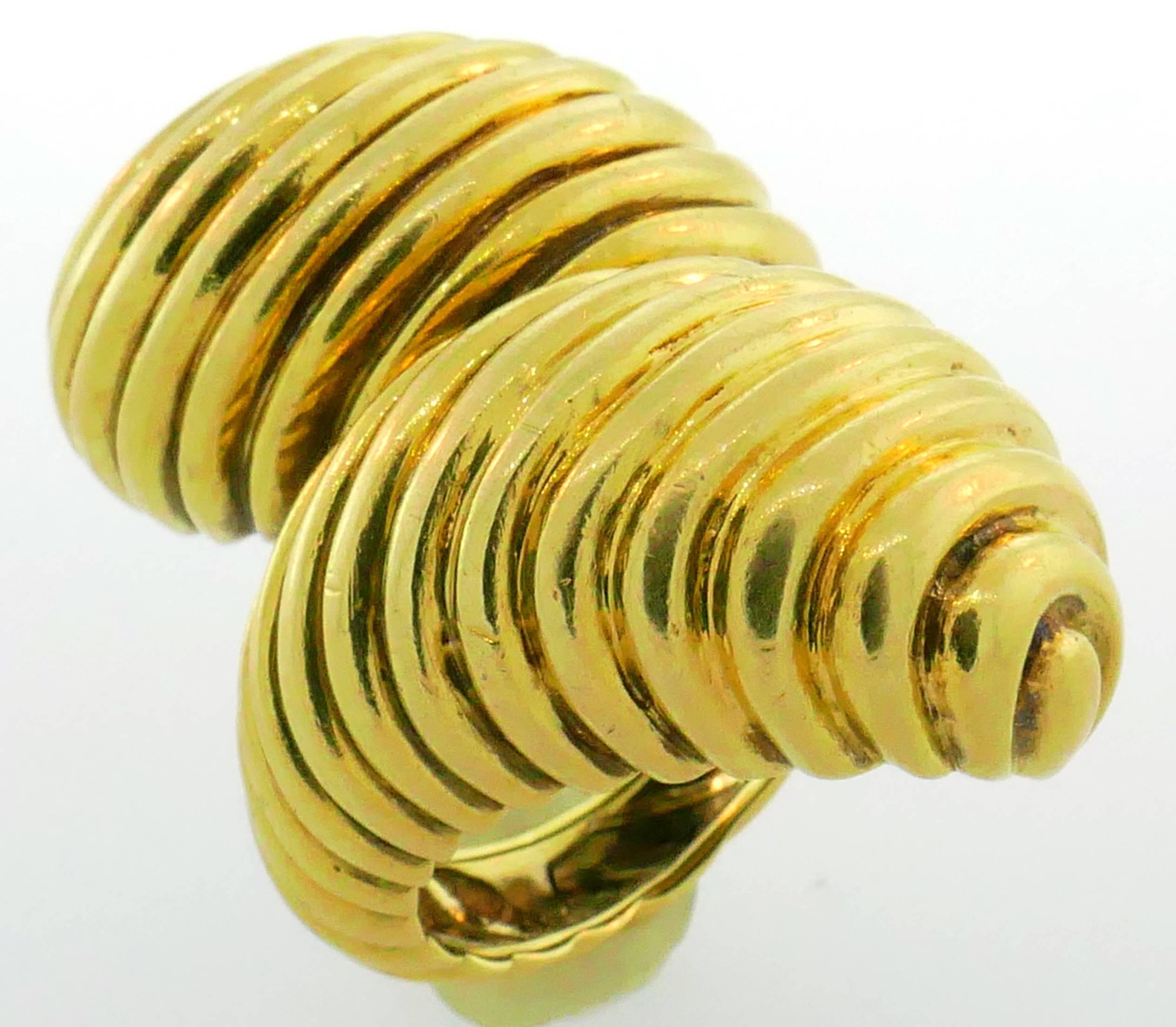 David Webb Yellow Gold Snake Ring 2