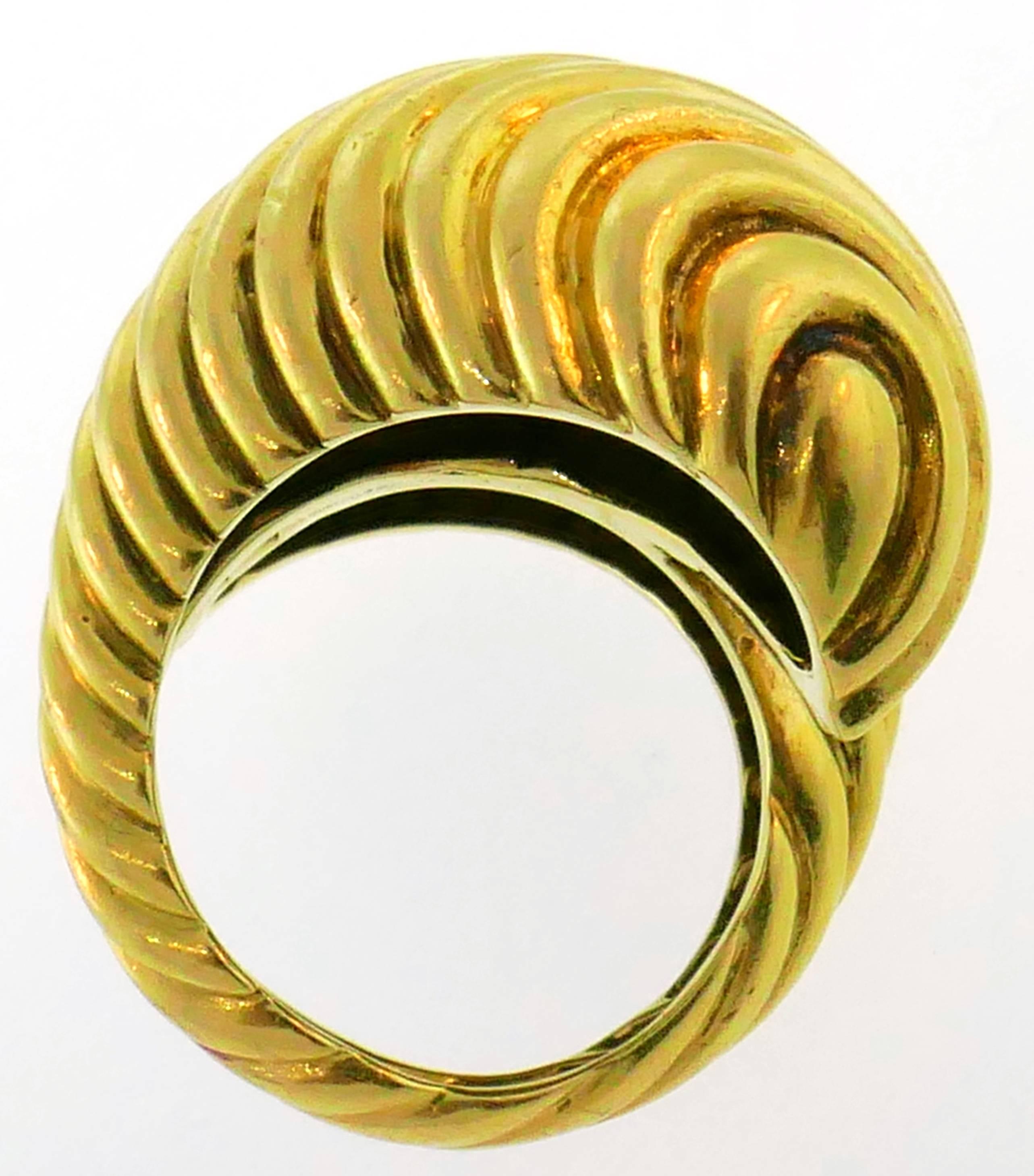 David Webb Yellow Gold Snake Ring 3