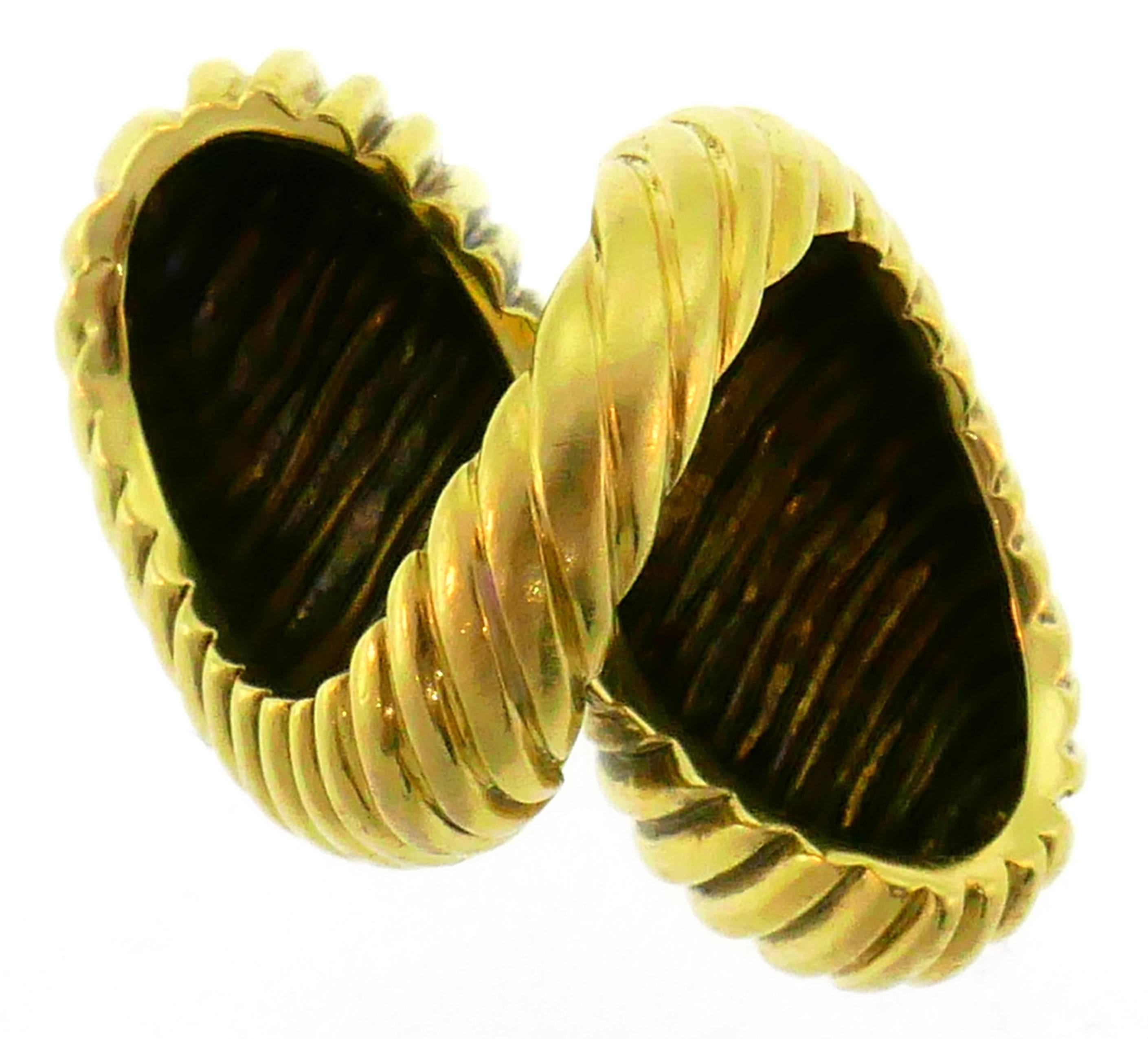 David Webb Yellow Gold Snake Ring 4