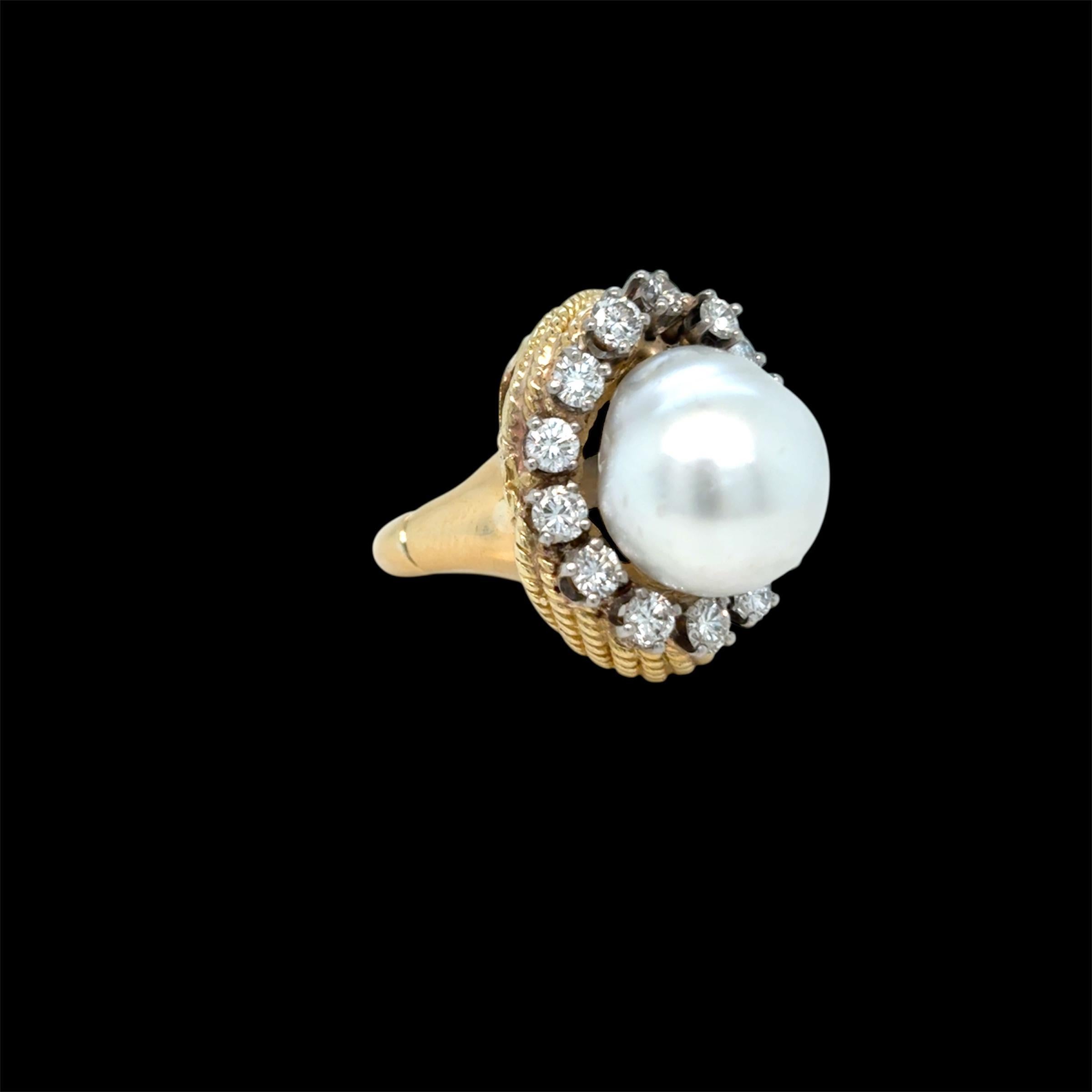 A David Goldes or jaune perle des mers du sud  Bague turbane en diamant Pour femmes en vente