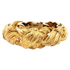 David Webb Yellow Gold Textured Bracelet