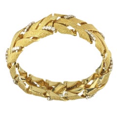 David Webb Bracelet de succession tissé en or jaune 18 carats avec diamants de 3,00 carats