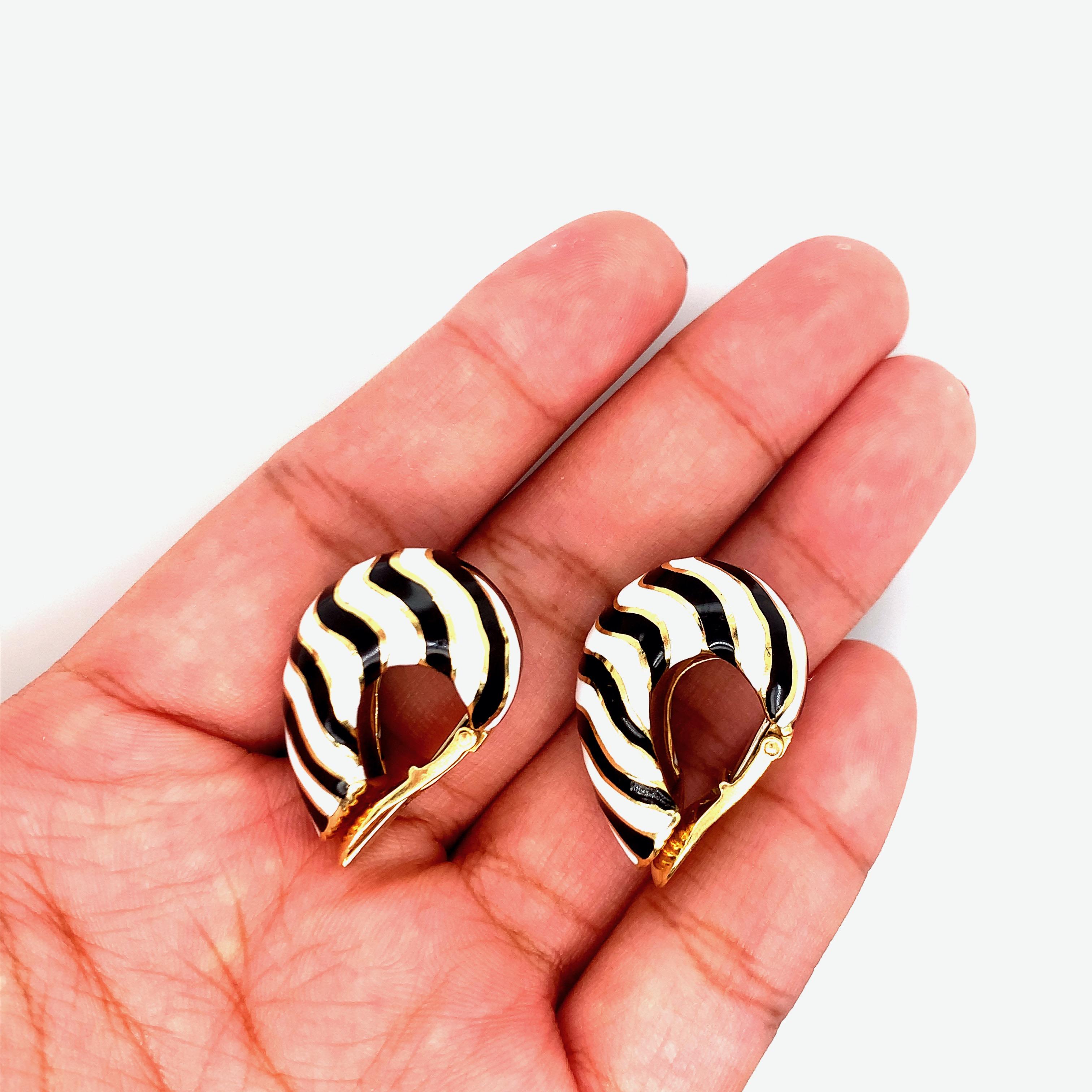 David Webb Zebra Ear Clips For Sale 4