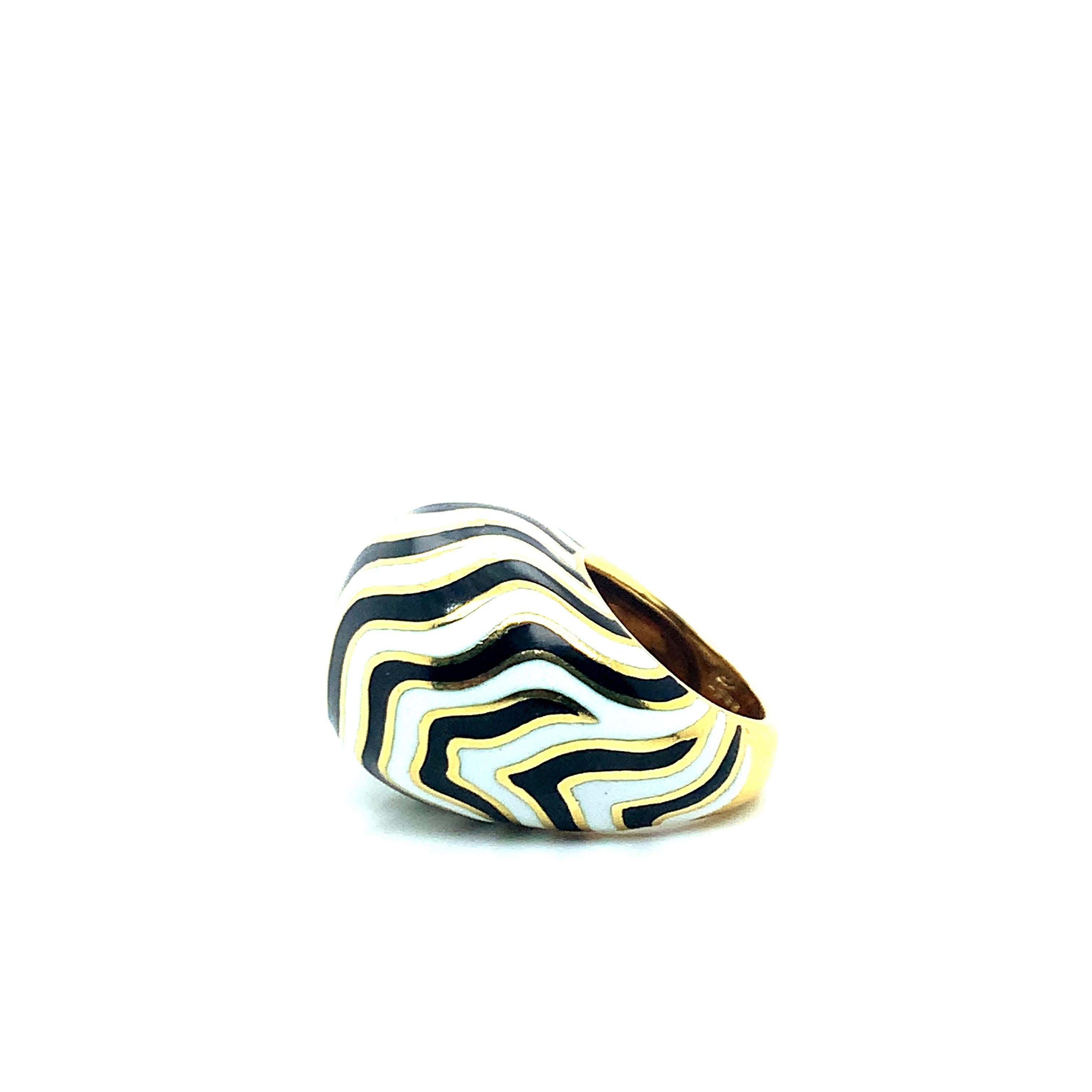 Women's or Men's David Webb Zebra Ring