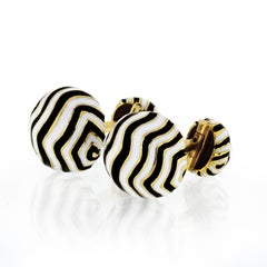 David Webb Zebra Round Cufflinks