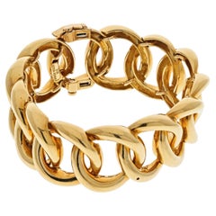 Vintage David Webb18k Yellow Gold Open Link Bangle Bracelet