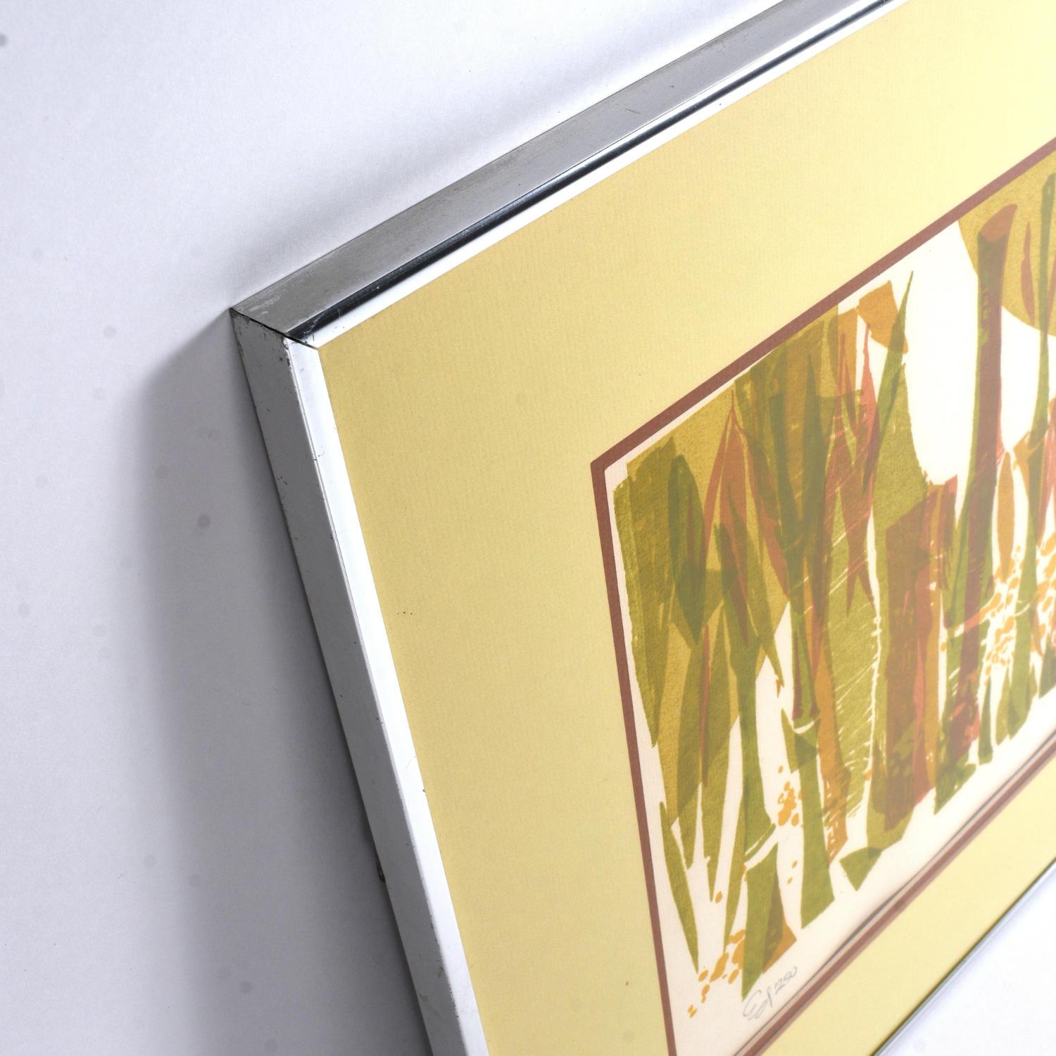 Mid-Century Modern David Weidman Pencil Signed and Framed Serigraph Bamboo