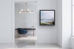 Tranquil Waters, Original Abstract Landscape Paintings, Contemporary Blue Art