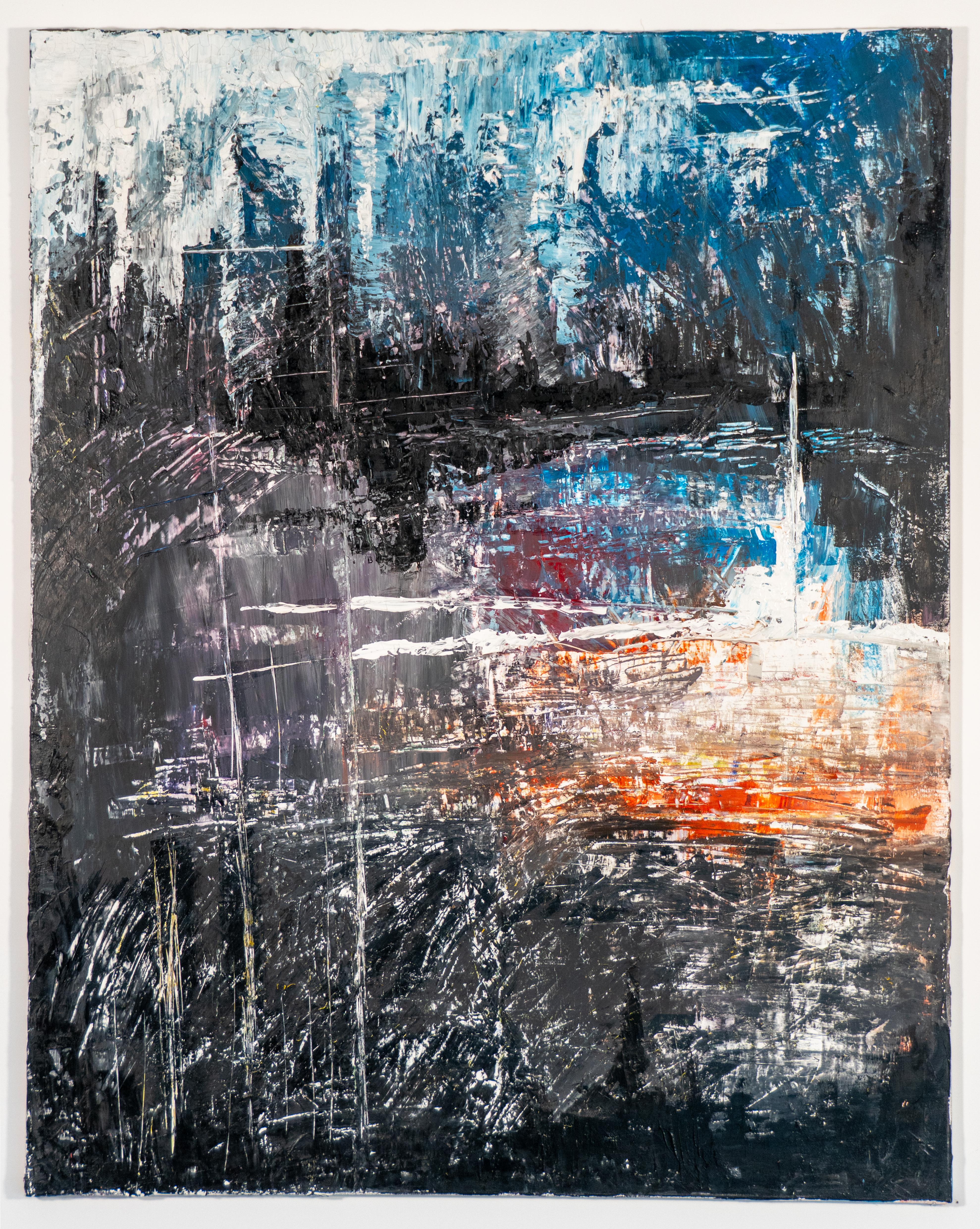 Renew - Original Abstraktes Gemälde, Himmel Meer Land, Großes Acryl Einzigartiges Kunstwerk