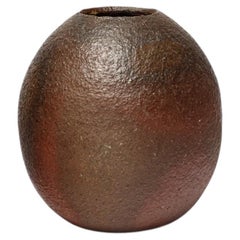 David Whitehead La Borne Vaso in gres marrone di design del XX secolo cottura a legna