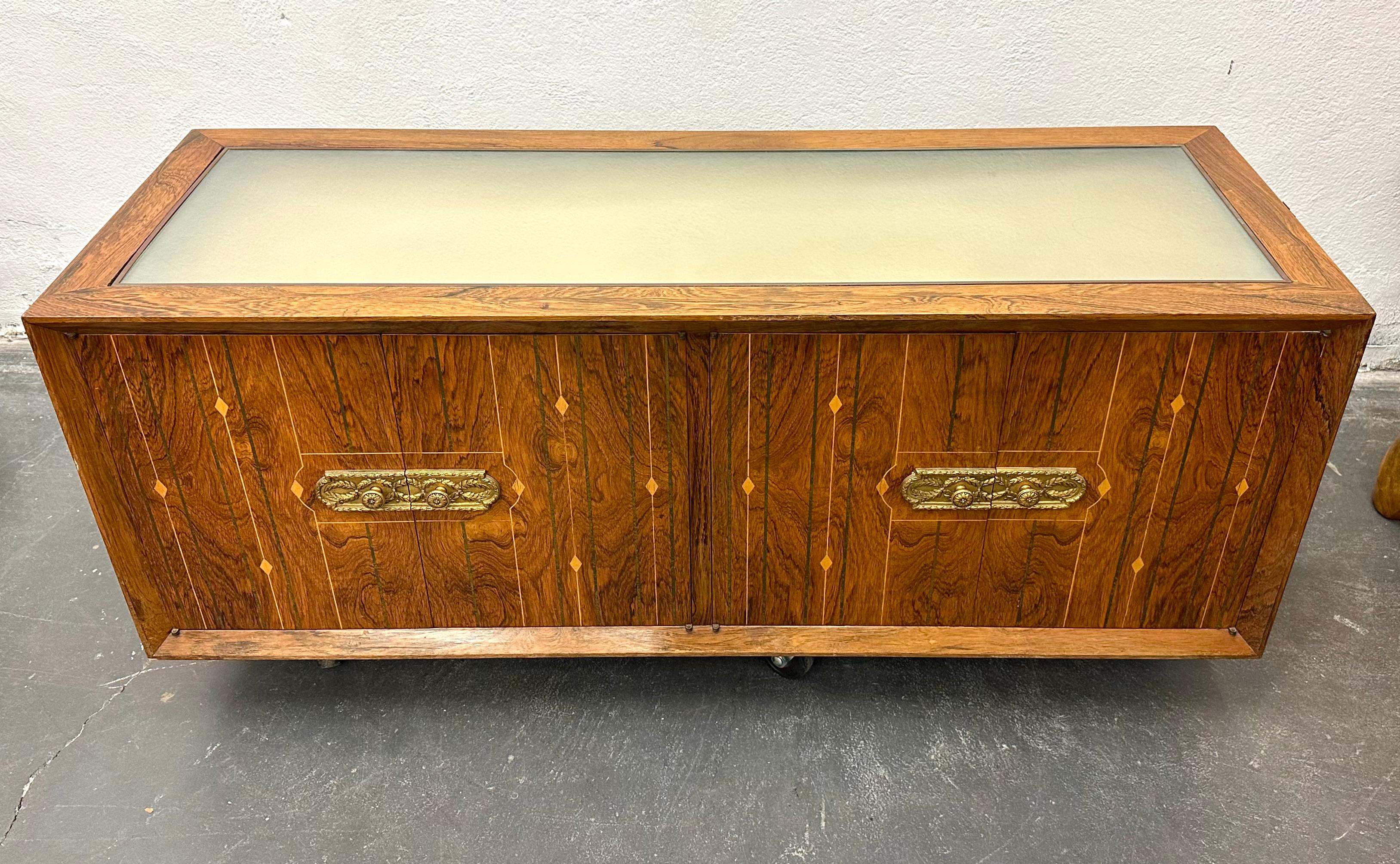Inlaid Rosewood Wall-Mount Sideboard, by David Wider Associates For Sale 2