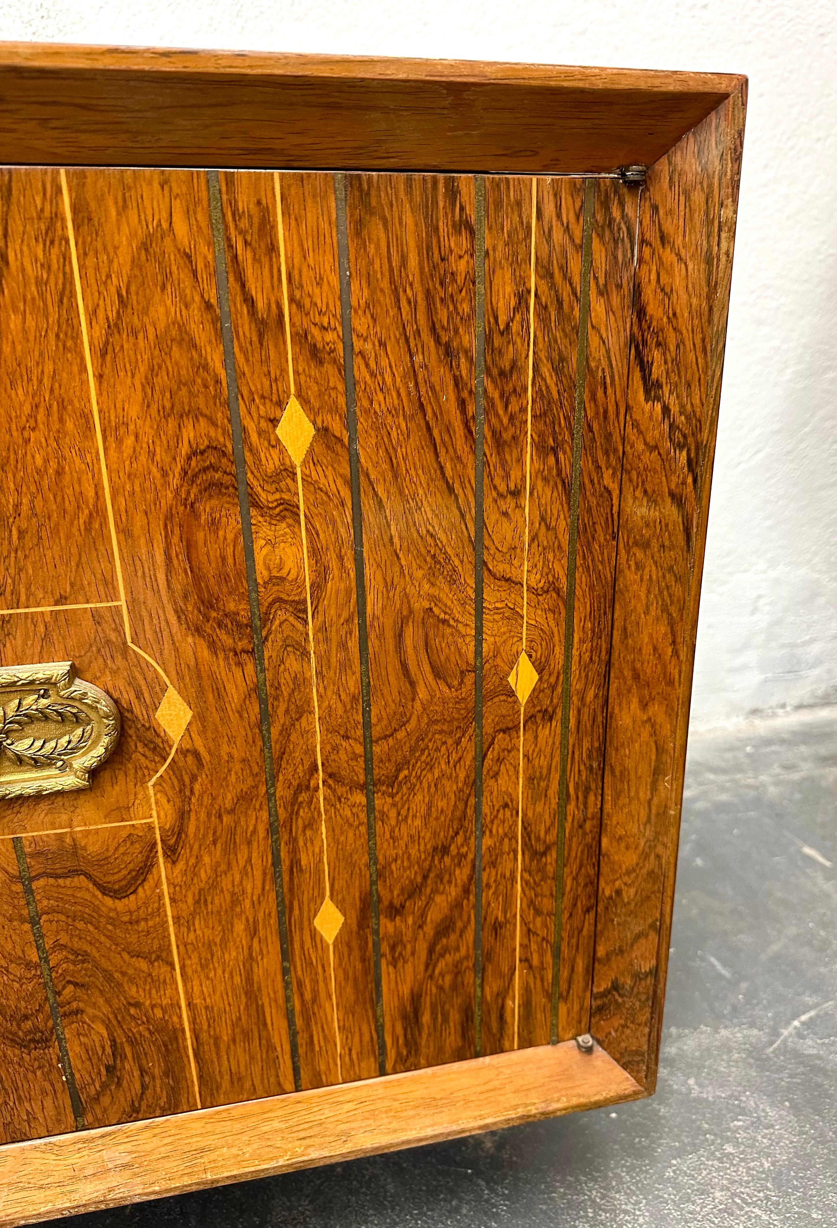 Inlaid Rosewood Wall-Mount Sideboard, by David Wider Associates In Good Condition For Sale In Brooklyn, NY