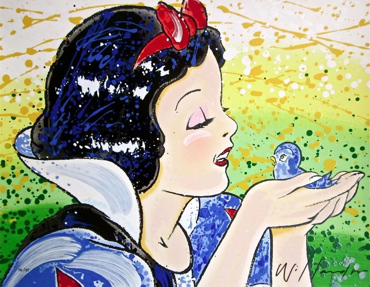 Artist: David Willardson (1973)
Title: A Fine Feathered Friend
Year: 2007
Medium: Silkscreen on deckle edged archival paper
Inscription: Signed and numbered by the artist
Edition: 96/195, International Edition
Size: 14 x 18 inches
Condition: