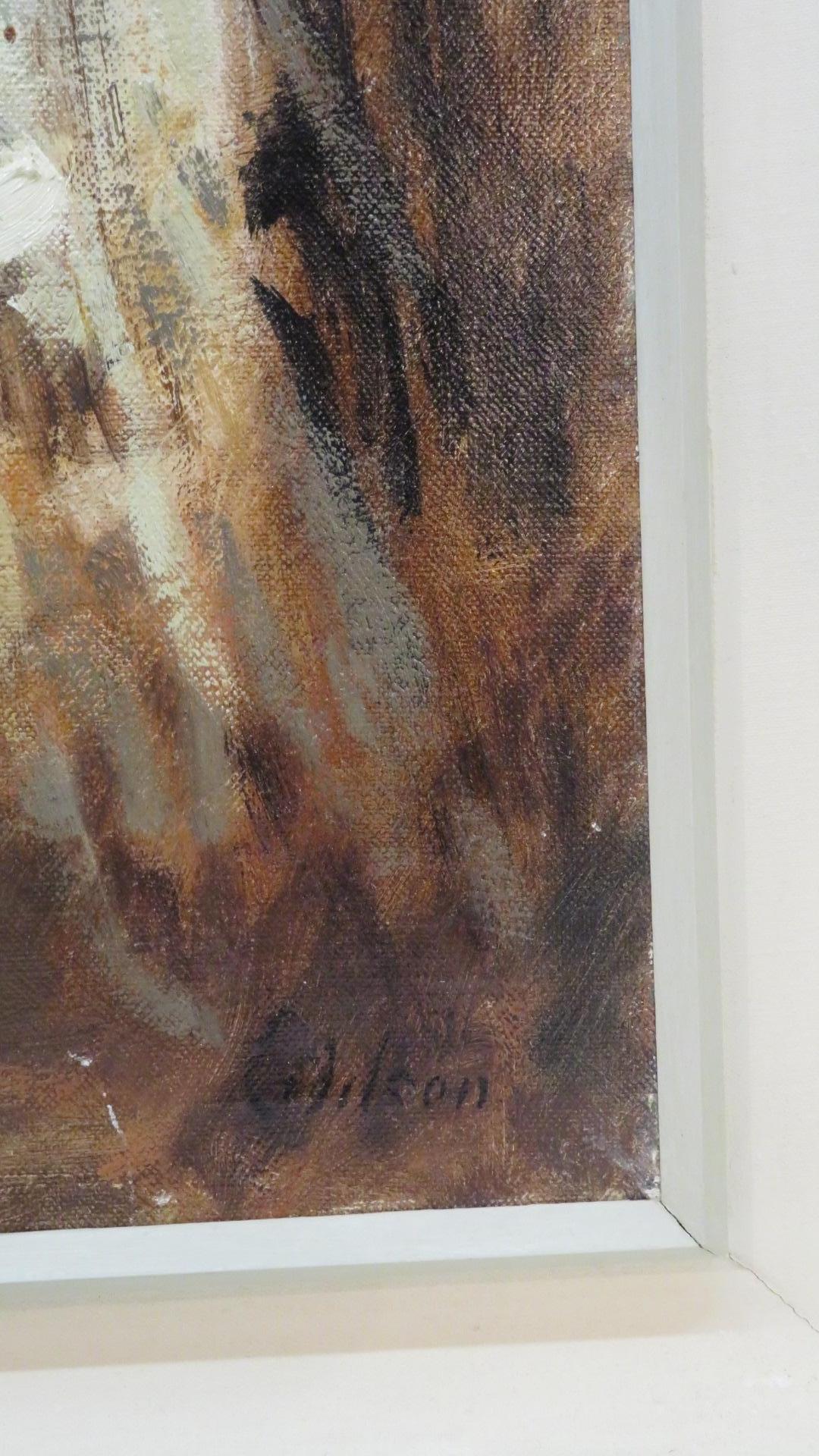 Original English Post Impressionist signed Oil Painting ROOM INTERIOR STUDY  1