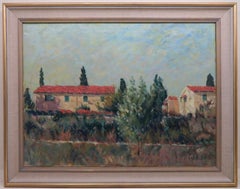 ORIGINAL POST IMPRESSIONIST signed Oil Painting ITALIAN LANDSCAPE SARZANO ITALY