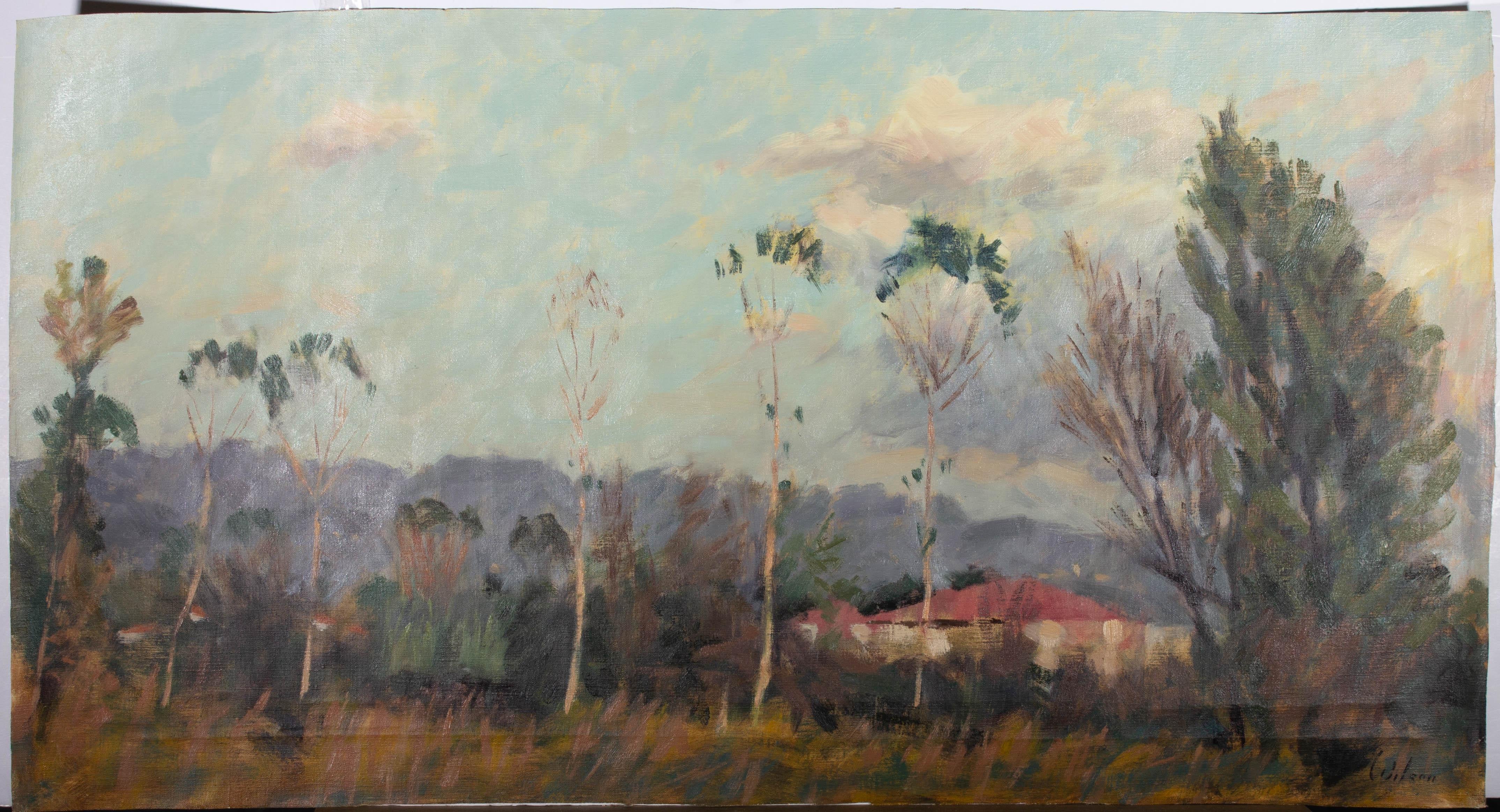 David Wilson (1919-2013) - Peinture à l'huile du 20e siècle, paysage toscan 1