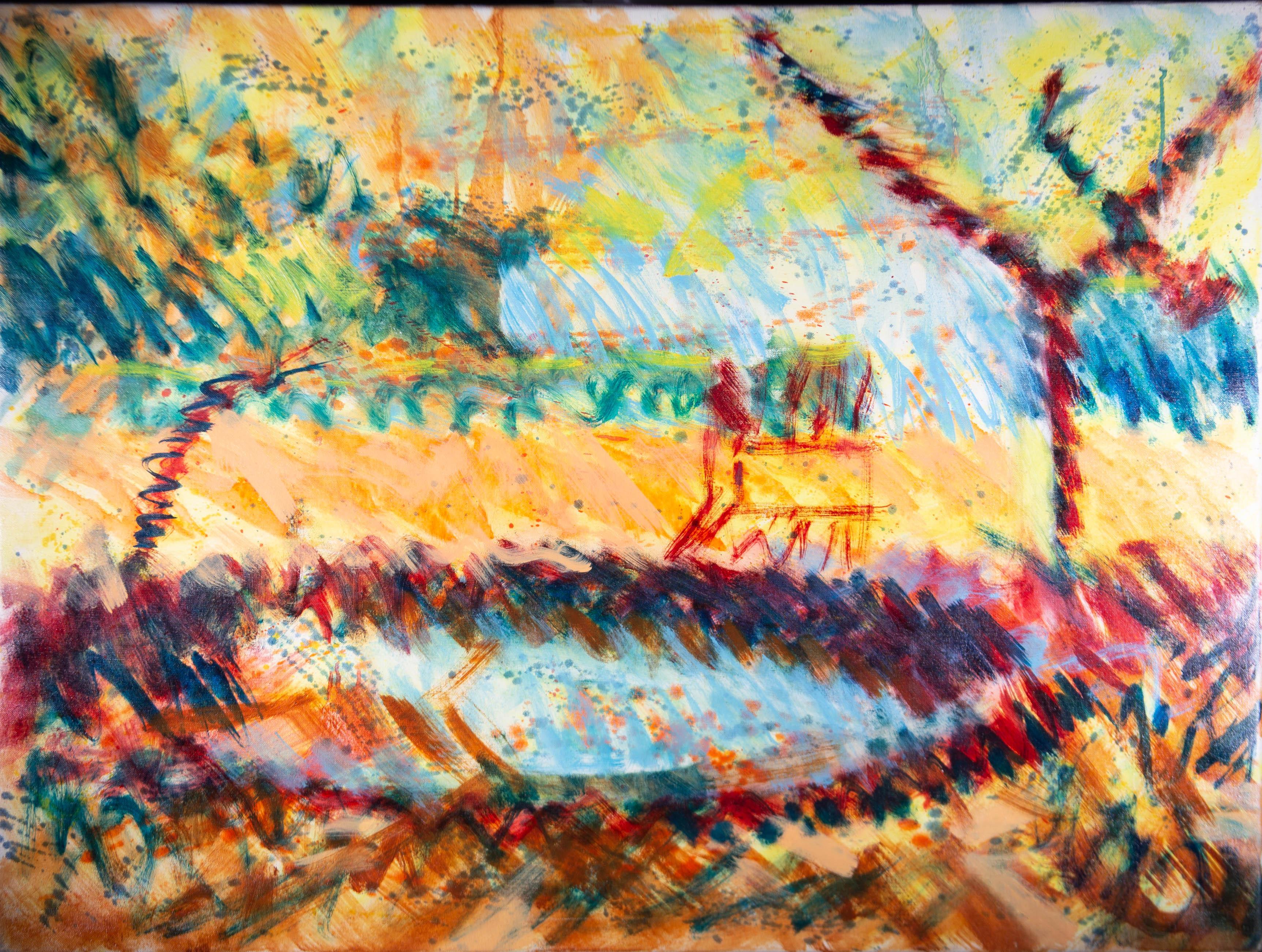 David Wilson (1919-2013) - Óleo contemporáneo, Fountain Court en venta 1