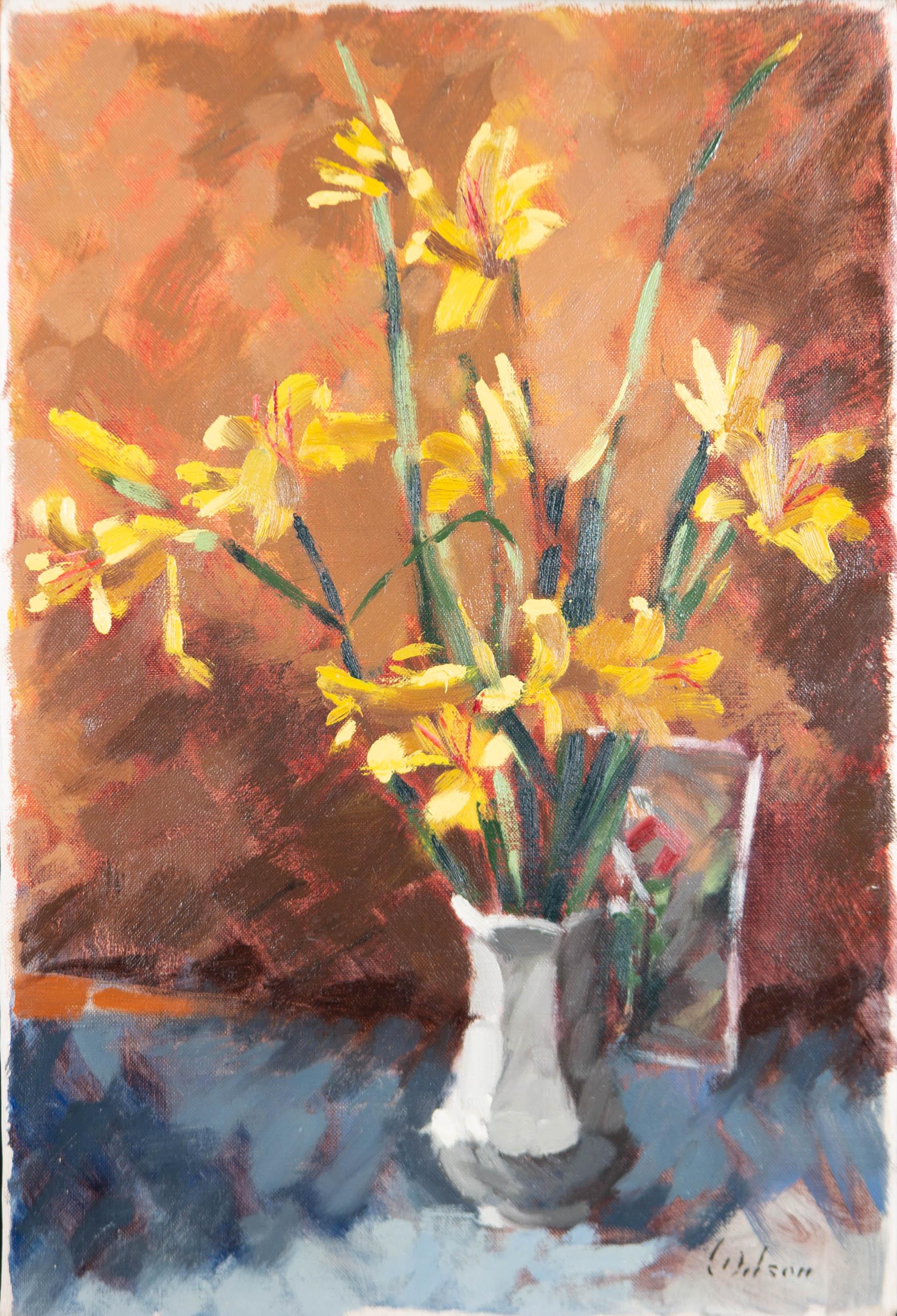 David Wilson (1919-2013) - Contemporary Oil, Spring Flowers For Sale 1