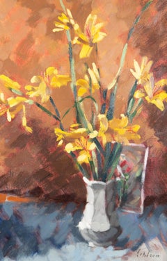 David Wilson (1919-2013) – Zeitgenössisches Ölgemälde, Frühlingsblumen